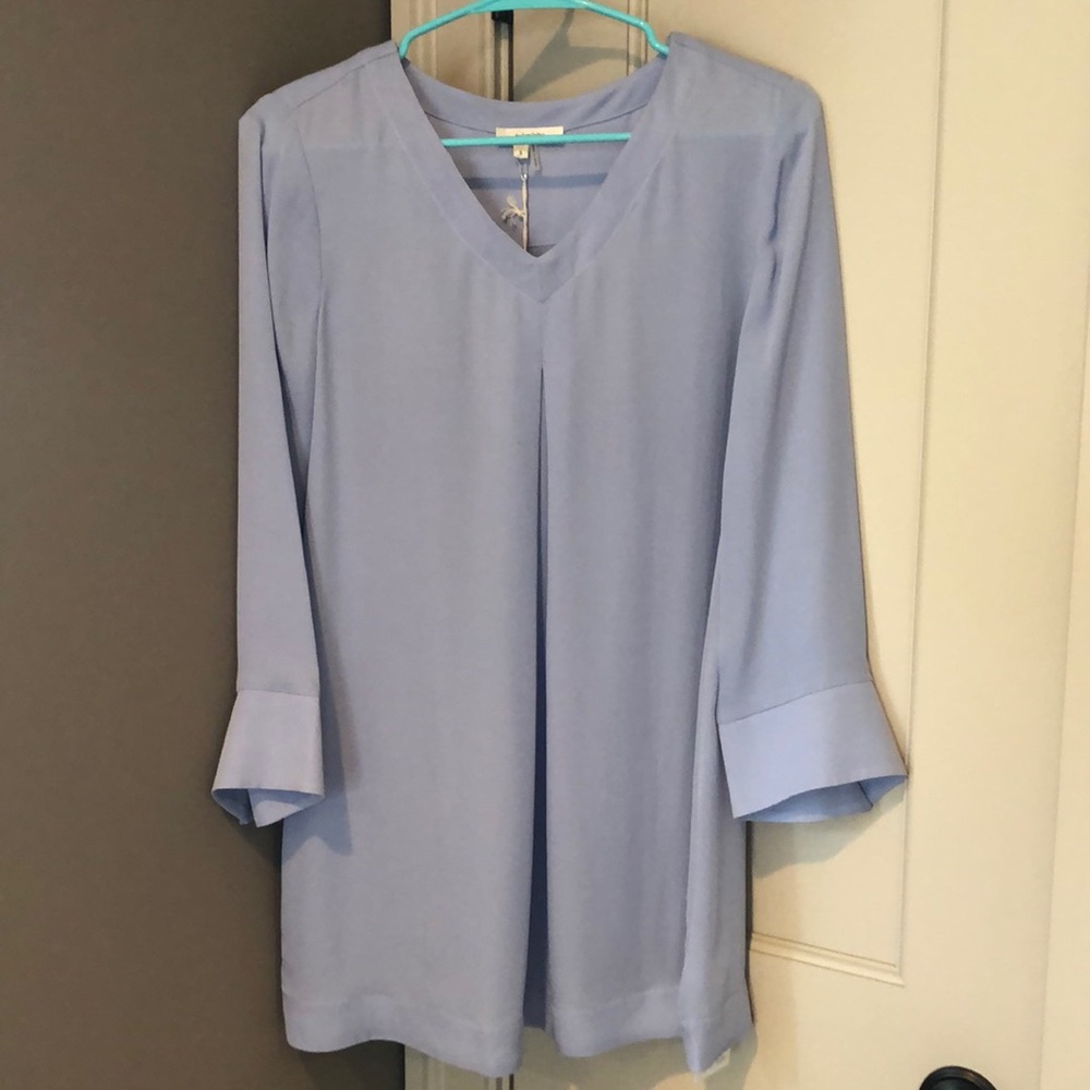 NWT Tyler Boe Blue Silk Blouse